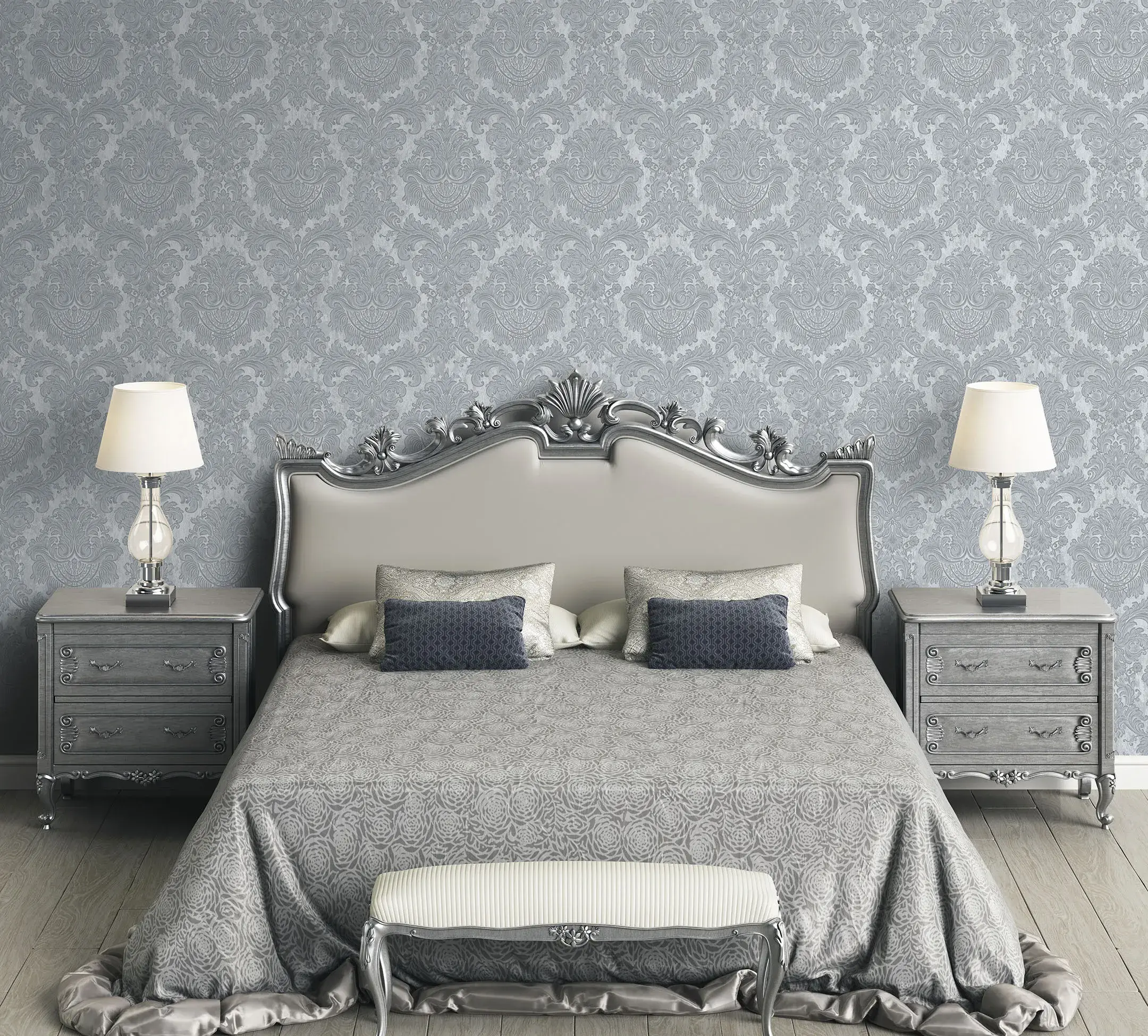 Gray Embossed Wallpaper – Timeless Elegance (7807-2)